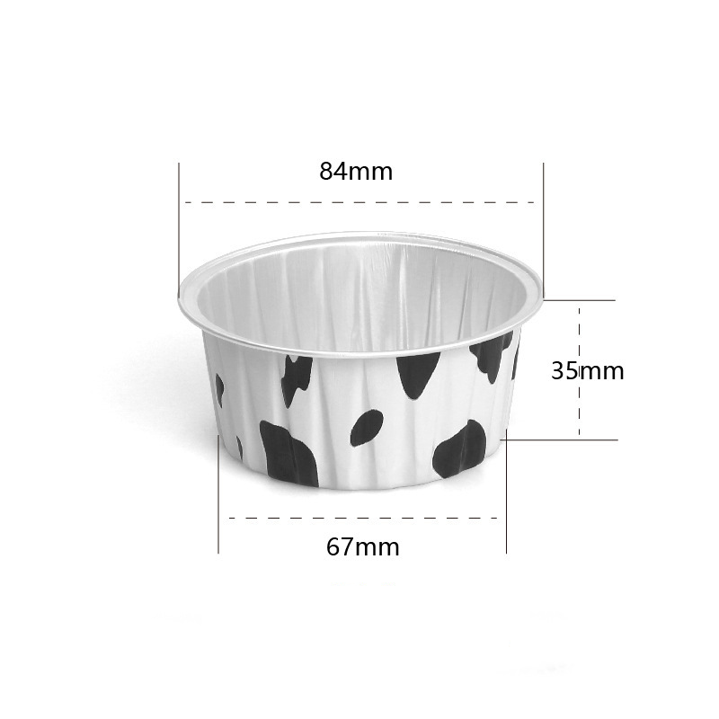 Cow Print Aluminum Foil Baking Cup – 130ml, Lightweight & Heat-Resistant