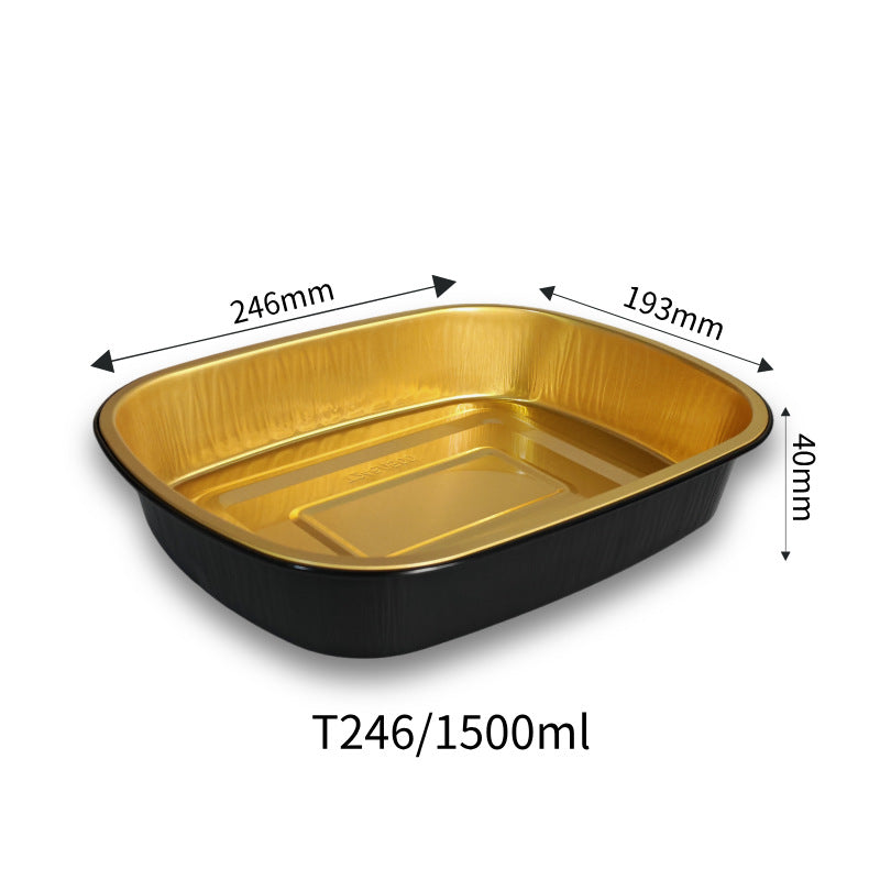 Gold Rectangular Aluminum Foil Food Trays