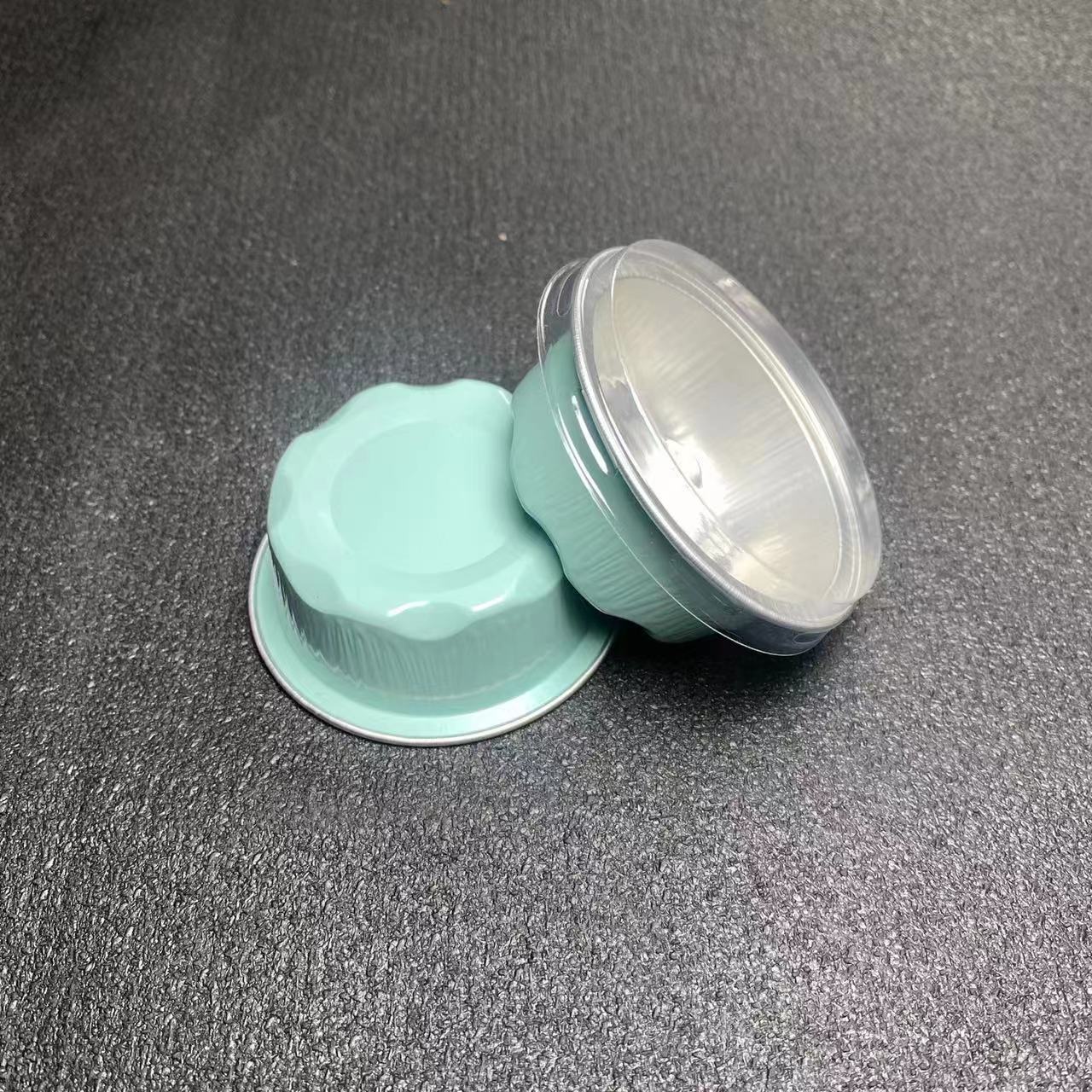 Mint Green Aluminum Foil Dessert Cup with Lid