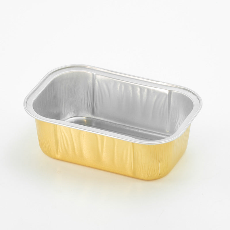 168ml Rectangular Aluminum Foil Food Container – Gold & Silver – For Baking & Takeout