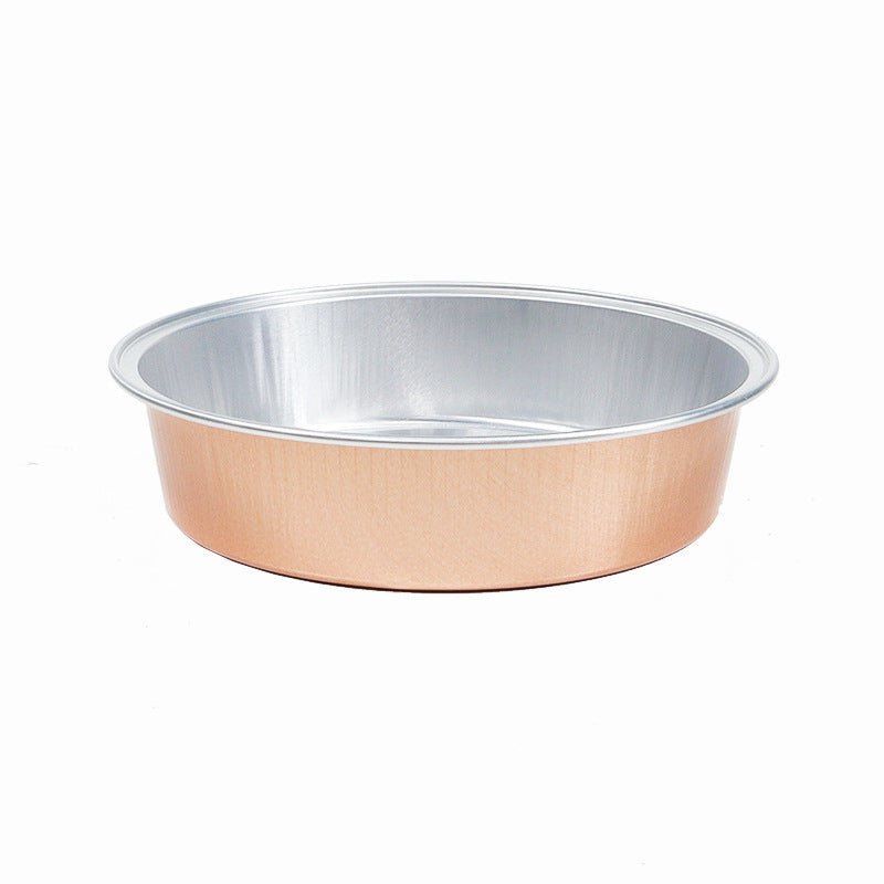 Disposable Aluminum Foil Bowl – Black & Gold with Lid