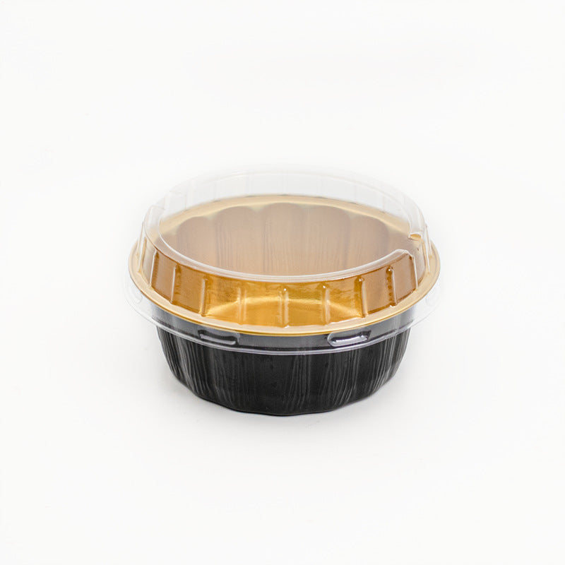 Round Black & Gold Aluminum Foil Container – 235ml