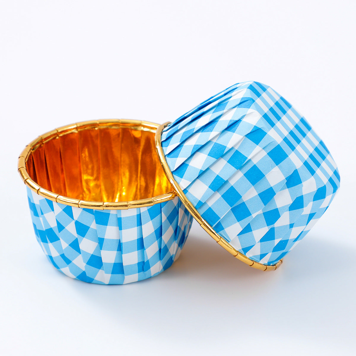 Pink Checkered Aluminum Foil Baking Cup – 68mm Top, 50mm Base, 40mm Height