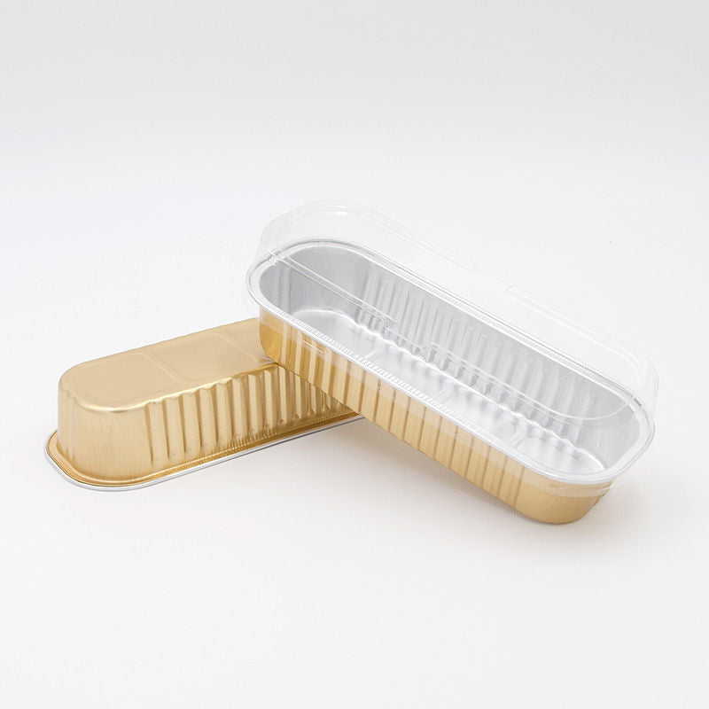 Disposable Aluminum Foil Rectangular Loaf Pan – Gold & Silver, 165×65×30mm