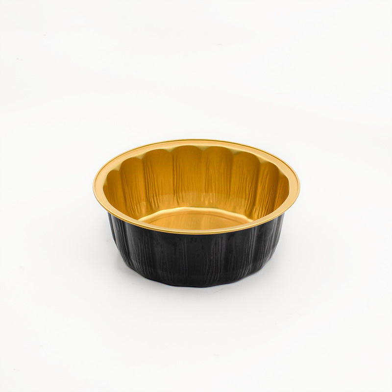 Round Black & Gold Aluminum Foil Container – 235ml