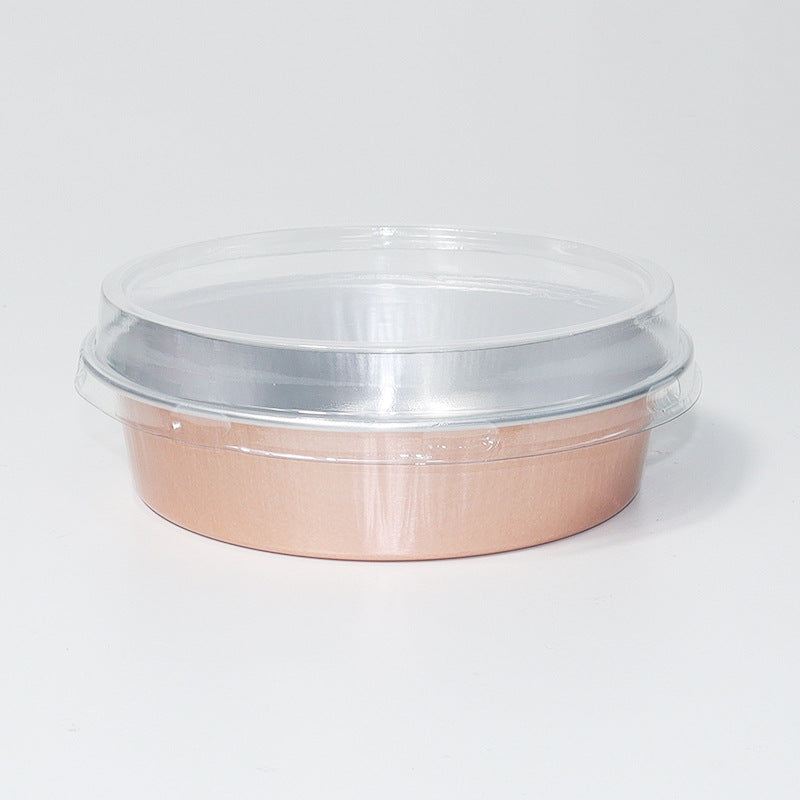 Disposable Aluminum Foil Bowl – Black & Gold with Lid