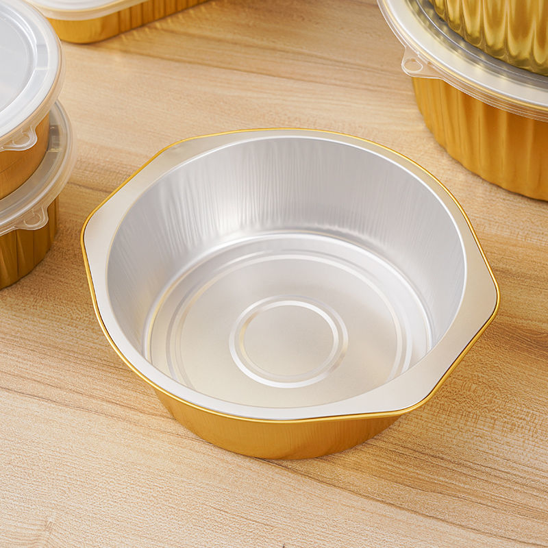 Gold Aluminum Foil Round Baking Pan – 250mm Width, 56mm Height