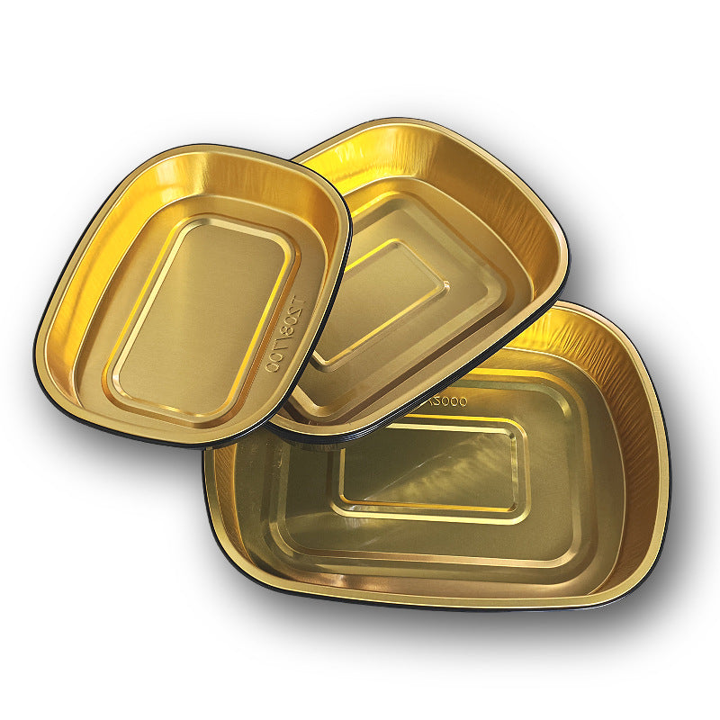 Gold Rectangular Aluminum Foil Food Trays